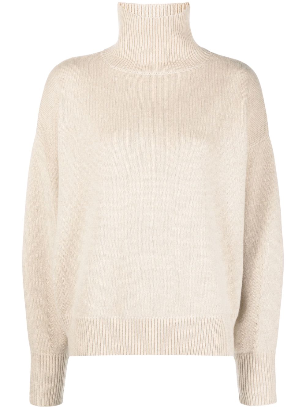 Roll-neck cashmere jumper - Neutrals