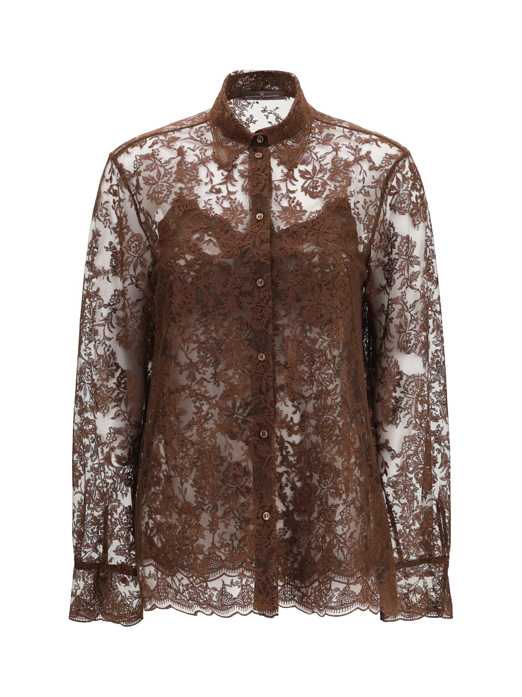 Lace Blouse — Brown