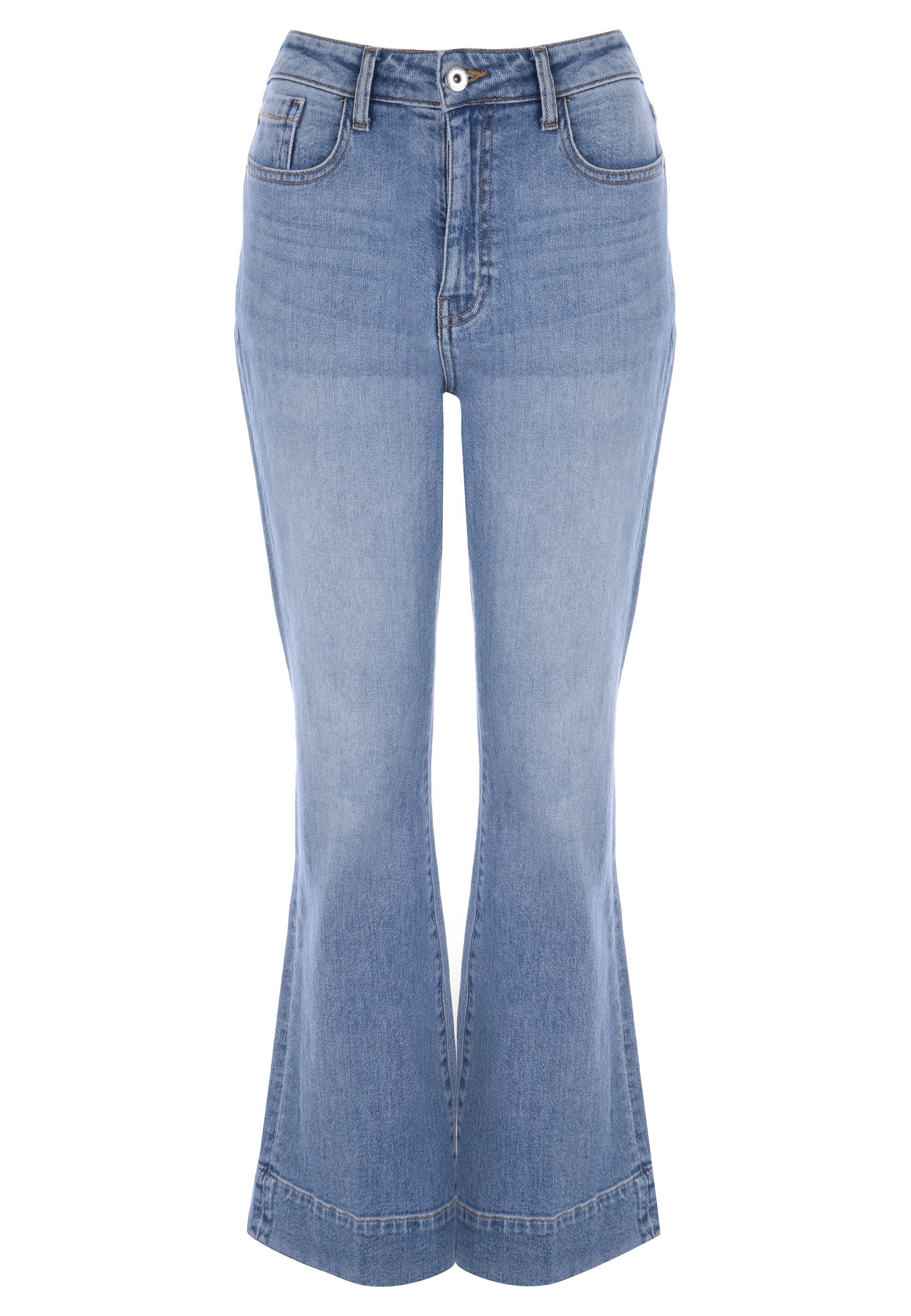 Womens Blue Slim Flare Leg Jeans