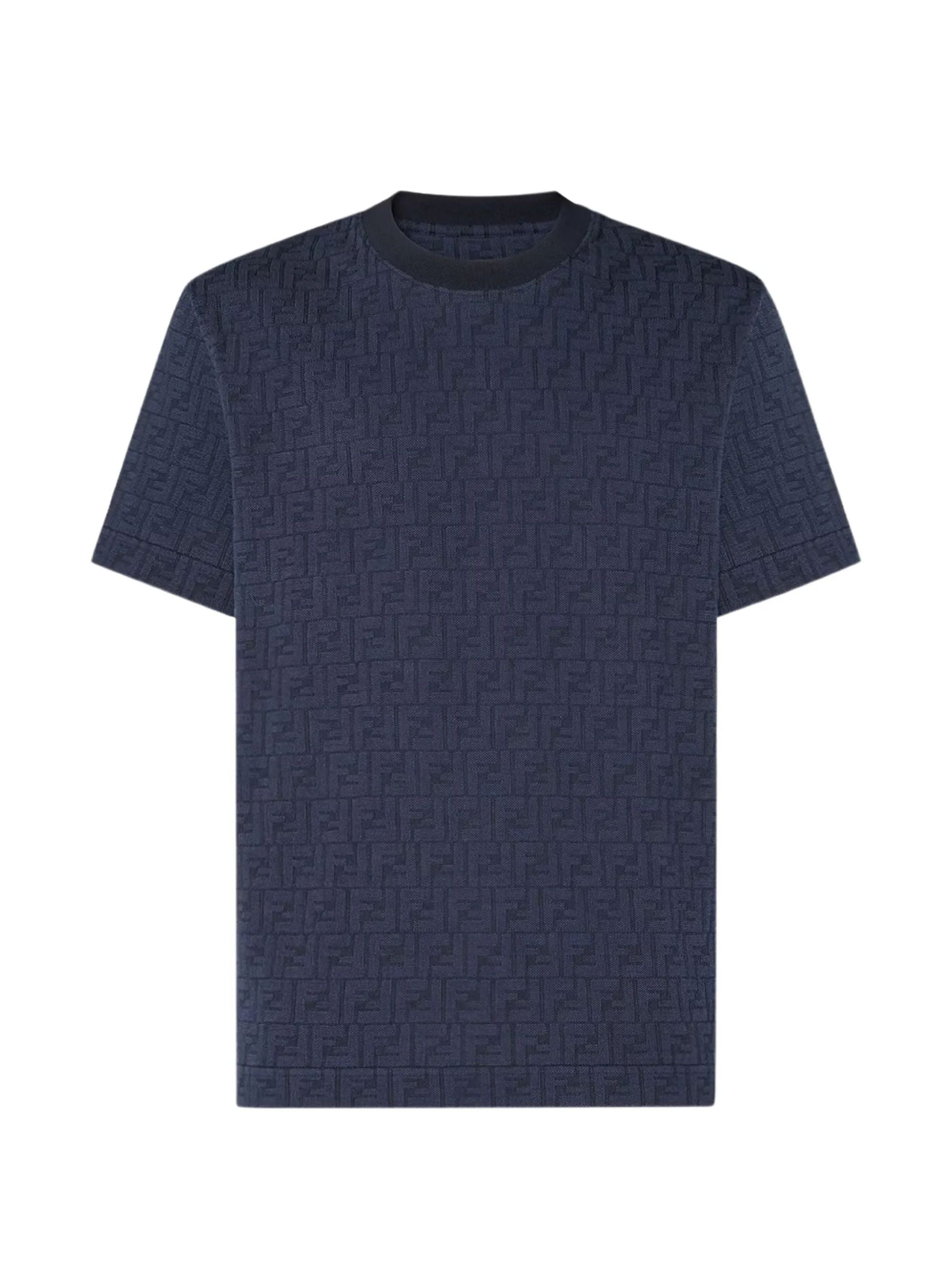 Men's Cotton Crew Neck T-Shirt with All-Over Logo Print