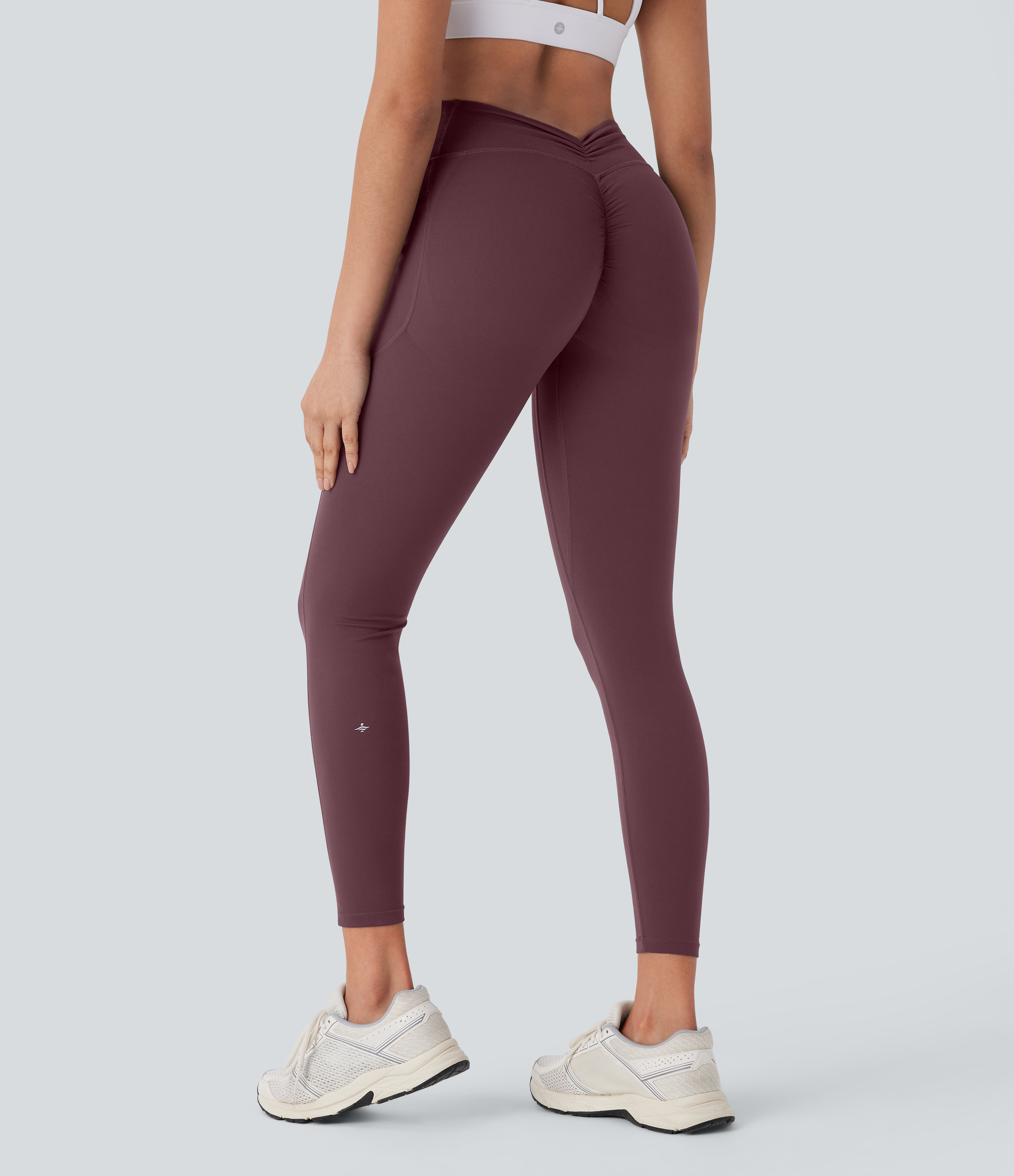UltraSculpt™ SoCinched High Waisted Tummy Control Butt Lifting Ruched Pocket Shaping Yoga Leggings  - Evening Red