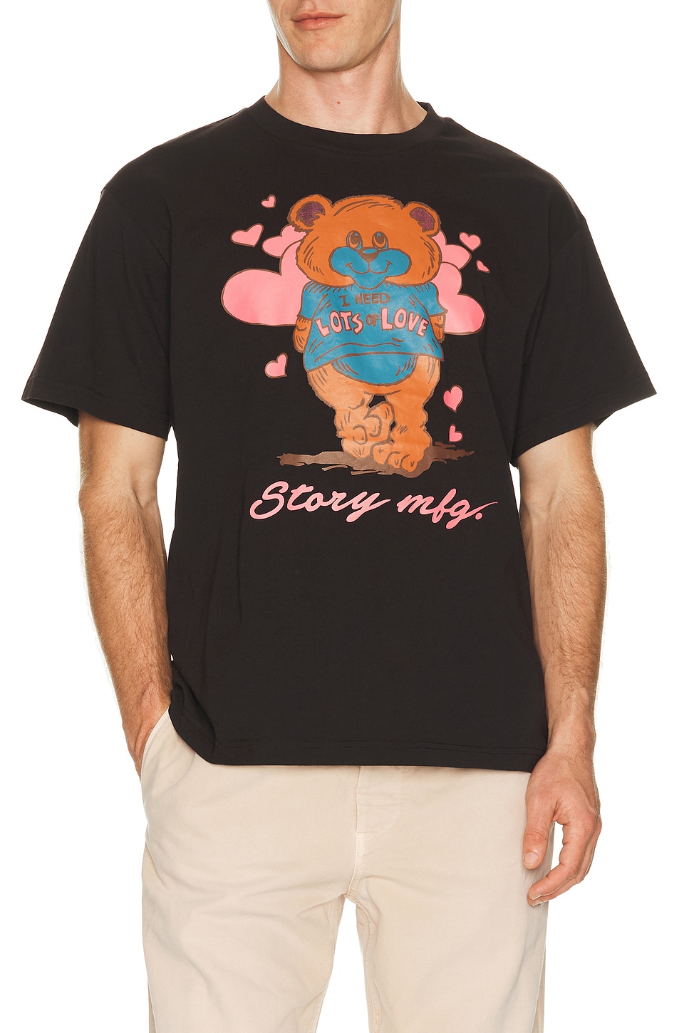 Story mfg. Grateful Tee in Black Lots Of Love - Black. XL/1X also in