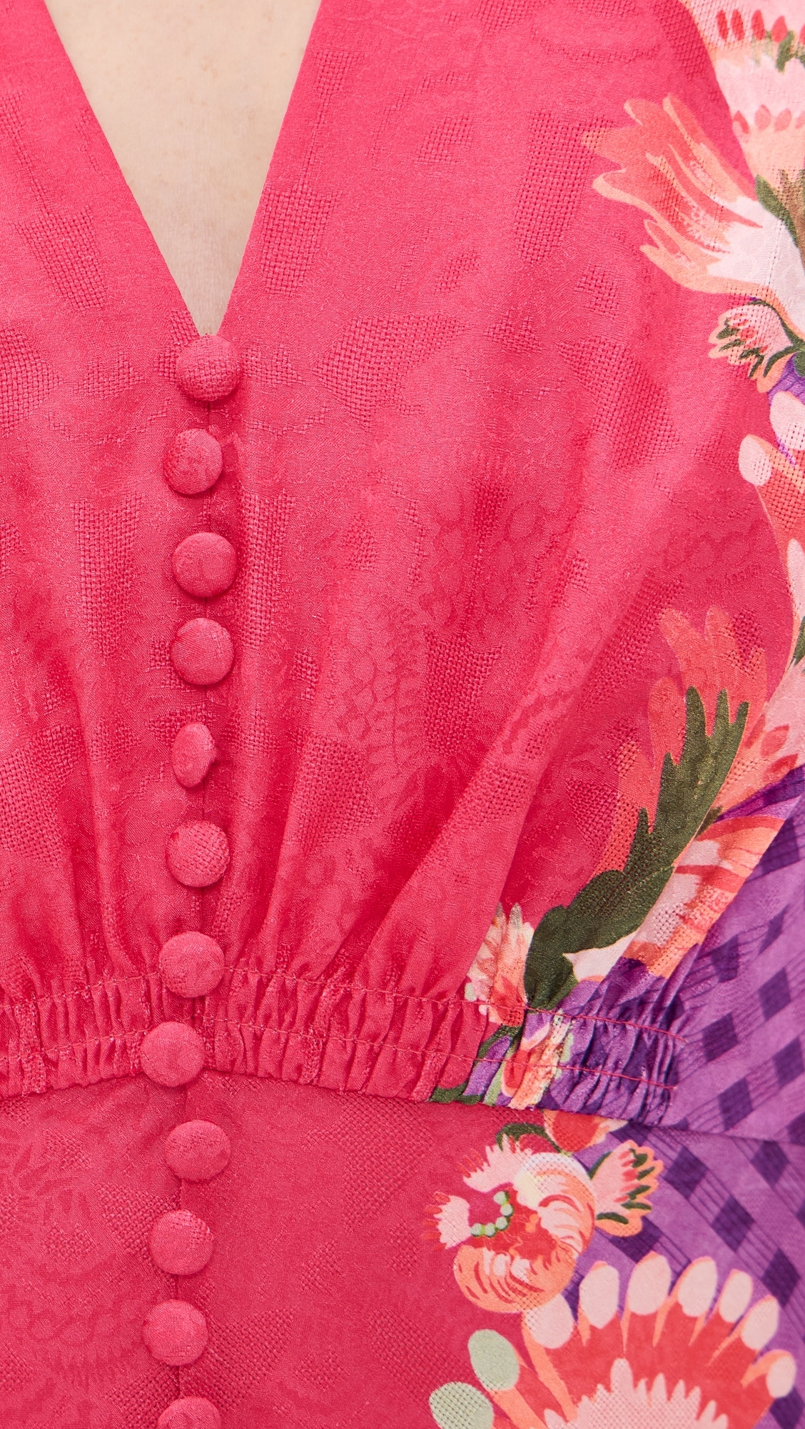 Lea Silk Dress Feather Raspberry Plmt