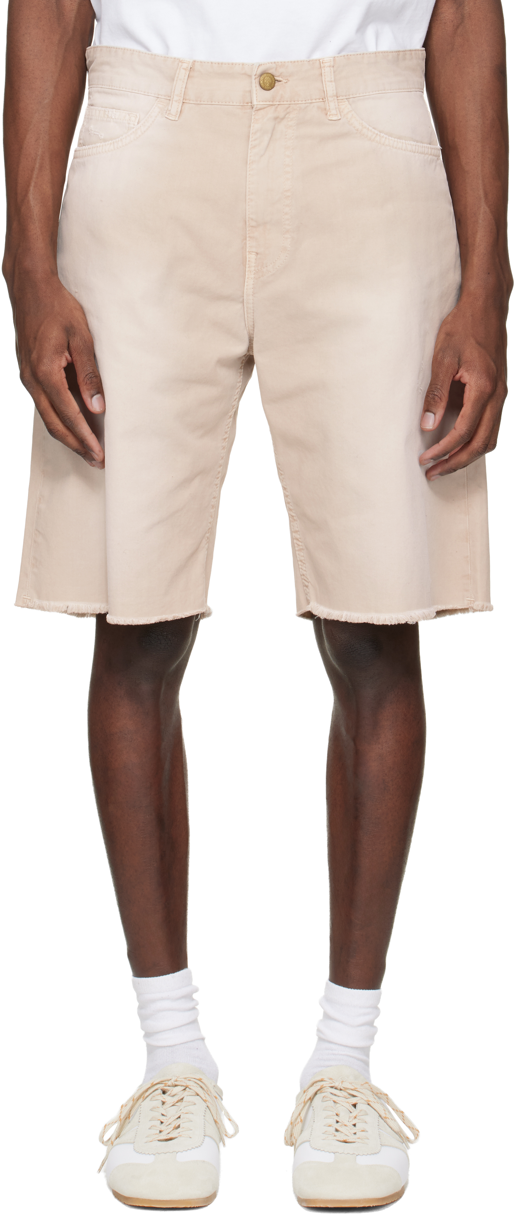 Beige 5-Pocket Chino Shorts