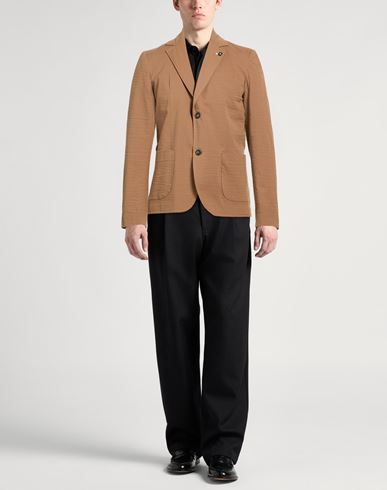 Man Blazer Camel Size M Cotton, Elastane