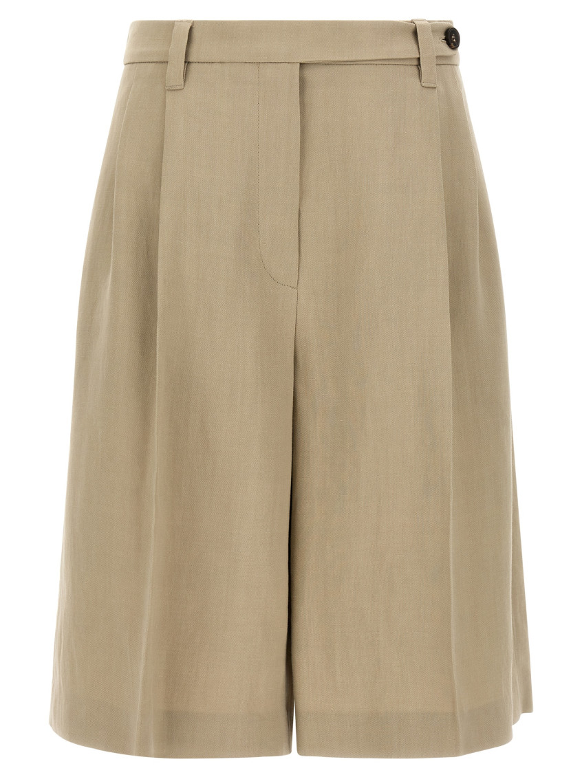 Brunello Cucinelli - tailored bermuda shorts pleats belt loop