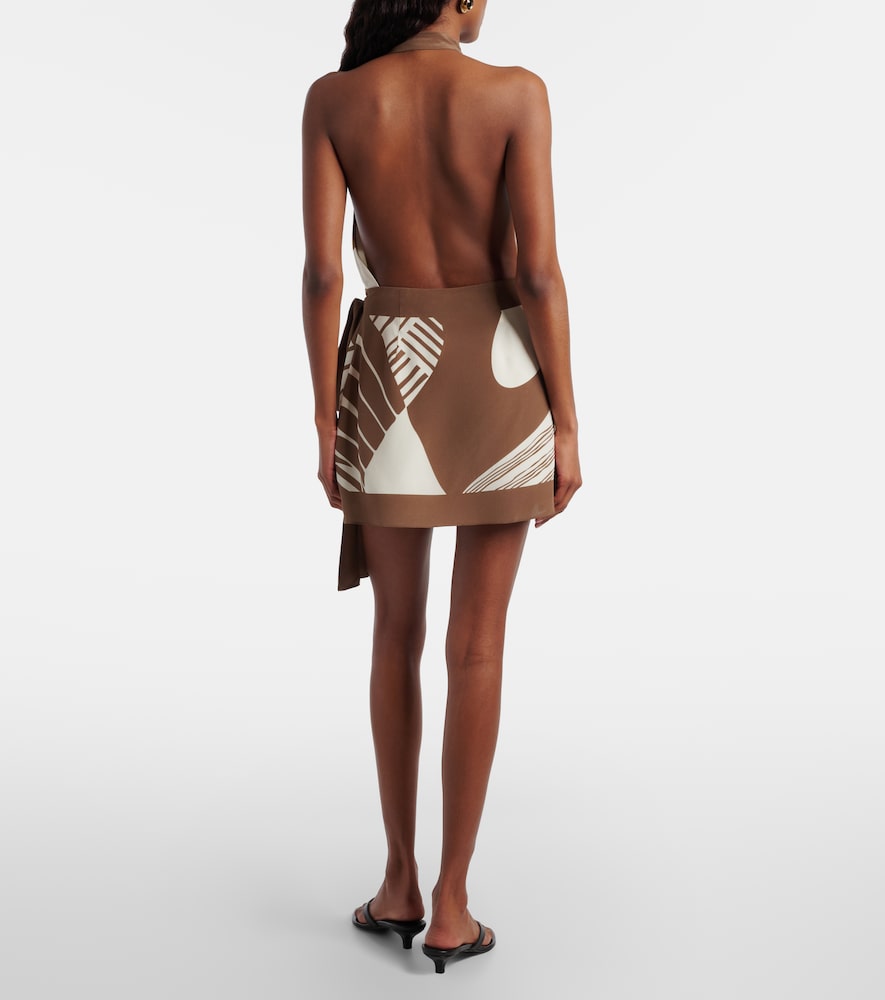 Almara printed silk wrap dress