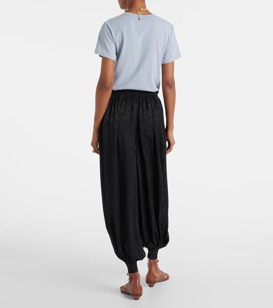 Chloé Silk jacquard wide-leg pants