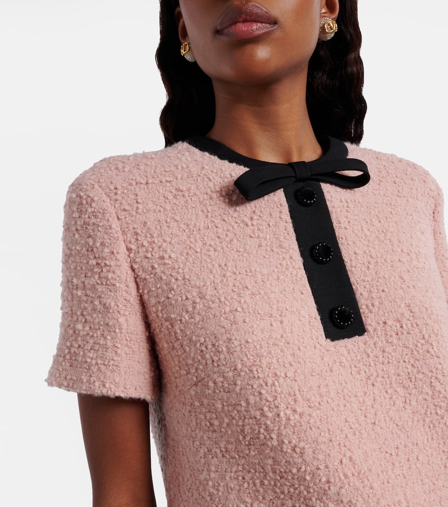 VGold wool-blend tweed minidress