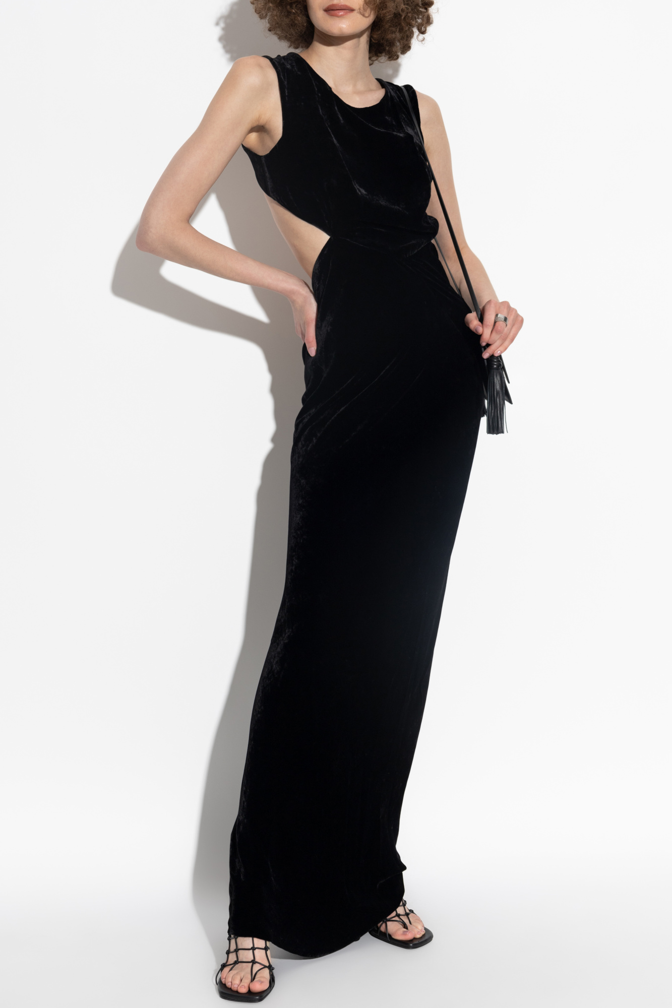 Sleeveless Velvet Dress, Women's, Black