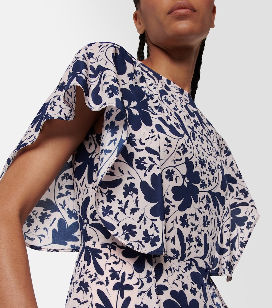 Floral silk midi dress