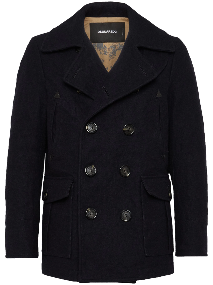 Double-breasted Straight Hem Coat