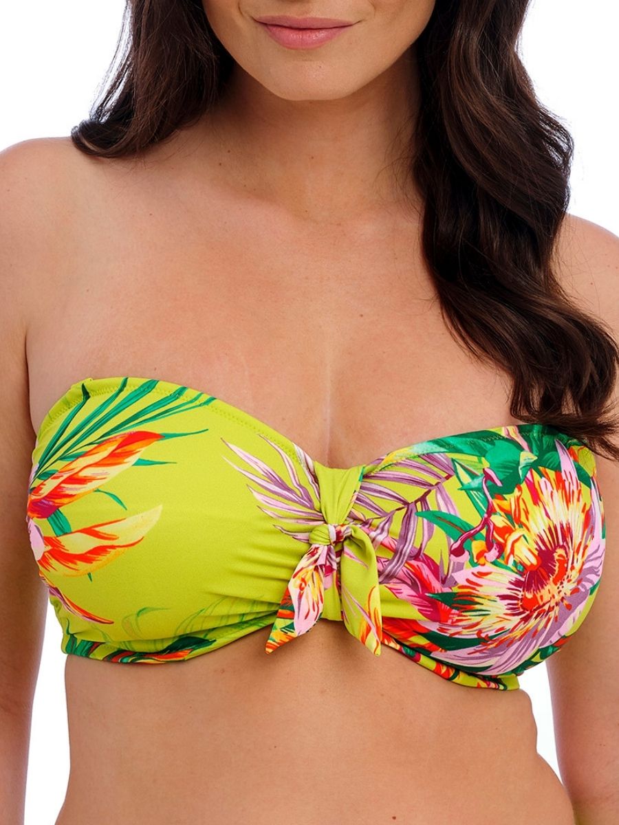Fantasie Womens Cala Macarella Bandeau Bikini Top - Green Polyamide - 32E