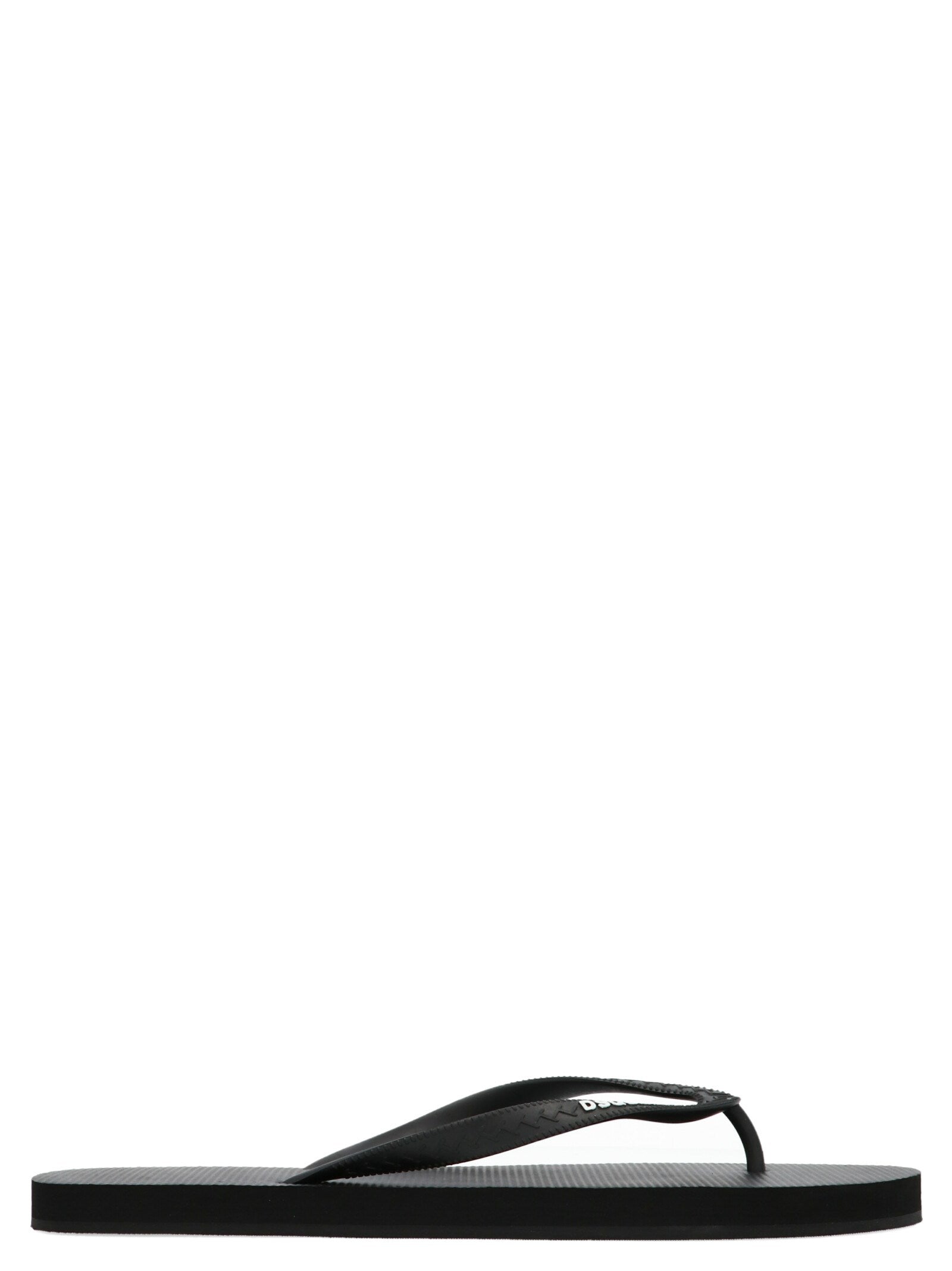 -Logo Thong Sandali Nero-Uomo