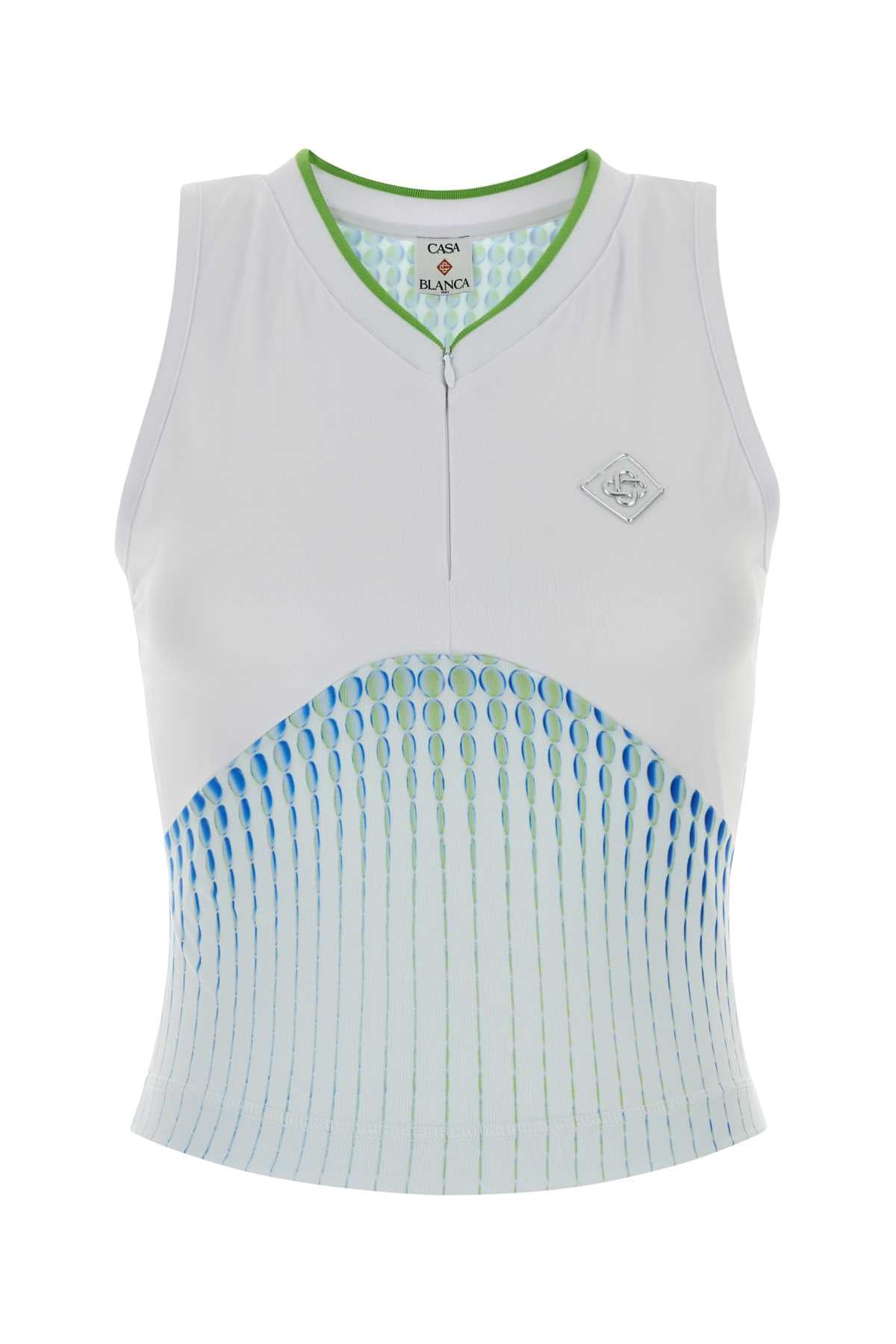 Printed Tank Top — White
