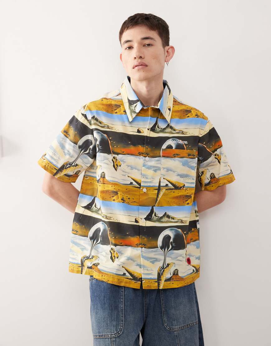 Dreamscape all over printed shirt in multi