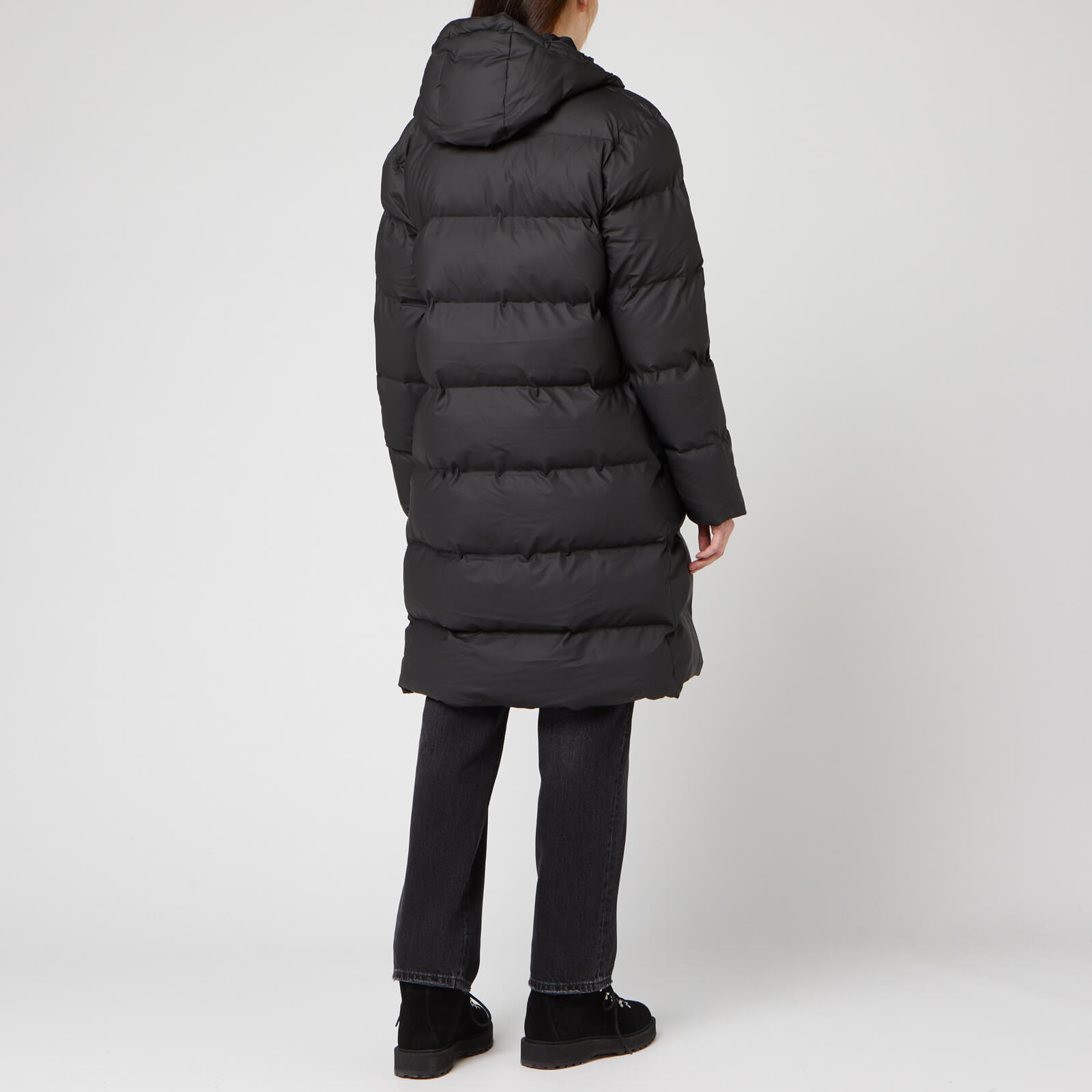 RAINS Long Puffer Jacket - Black - L-XL