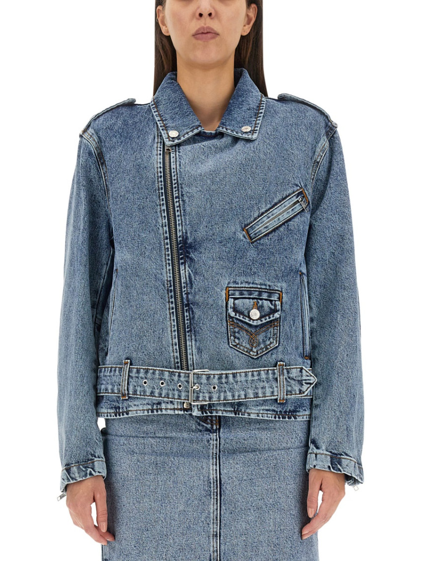 Moschino - peace symbol biker jacket