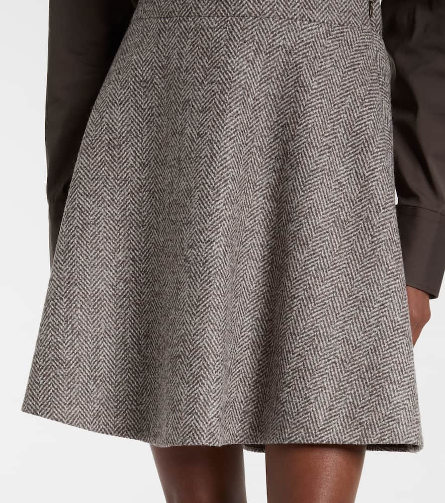 High-rise wool-blend miniskirt