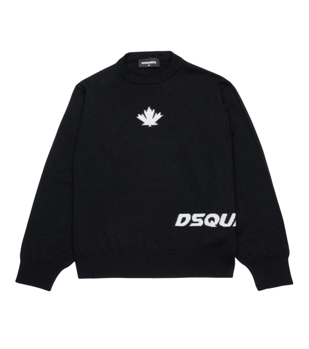 Boys Black Logo Sweater