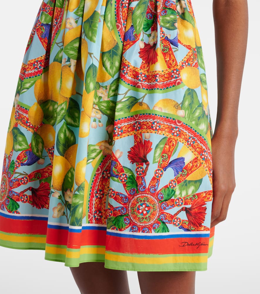Printed cotton mini dress