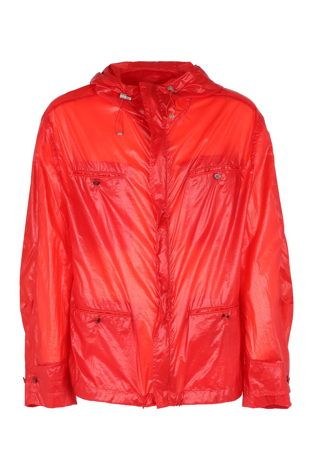 Drawstring-hem Hooded Jacket