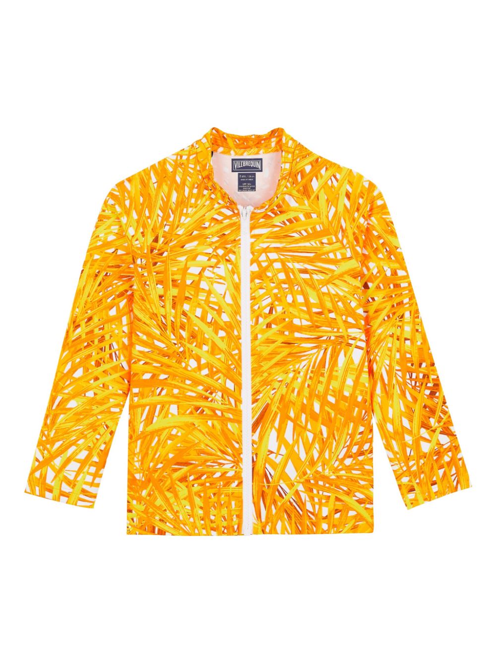 Palm Leaves zip-up shirt - Orange