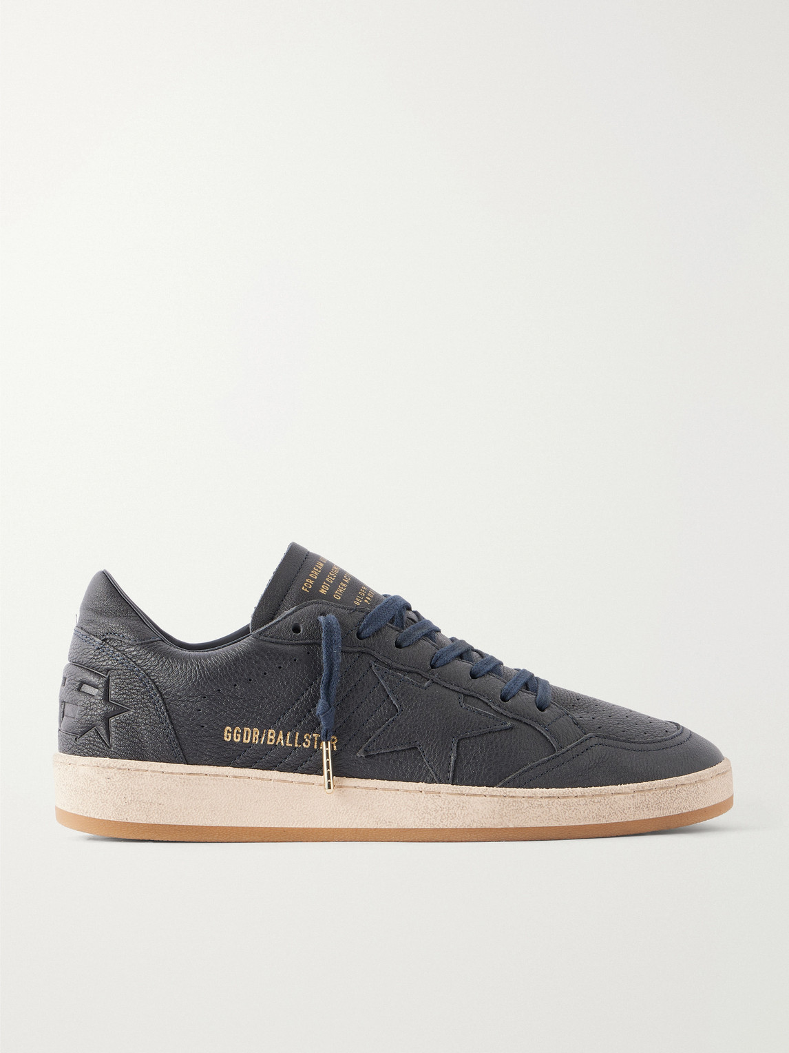 Ball Star Distressed Leather Sneakers