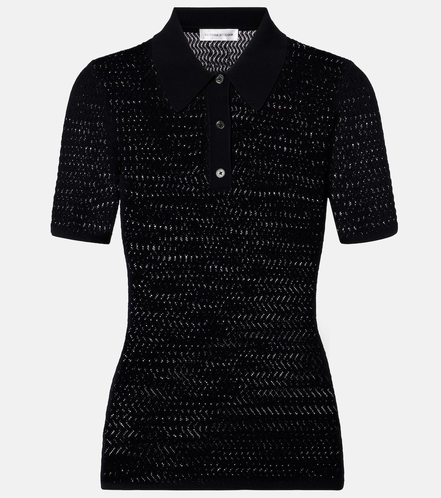 Pointelle polo shirt