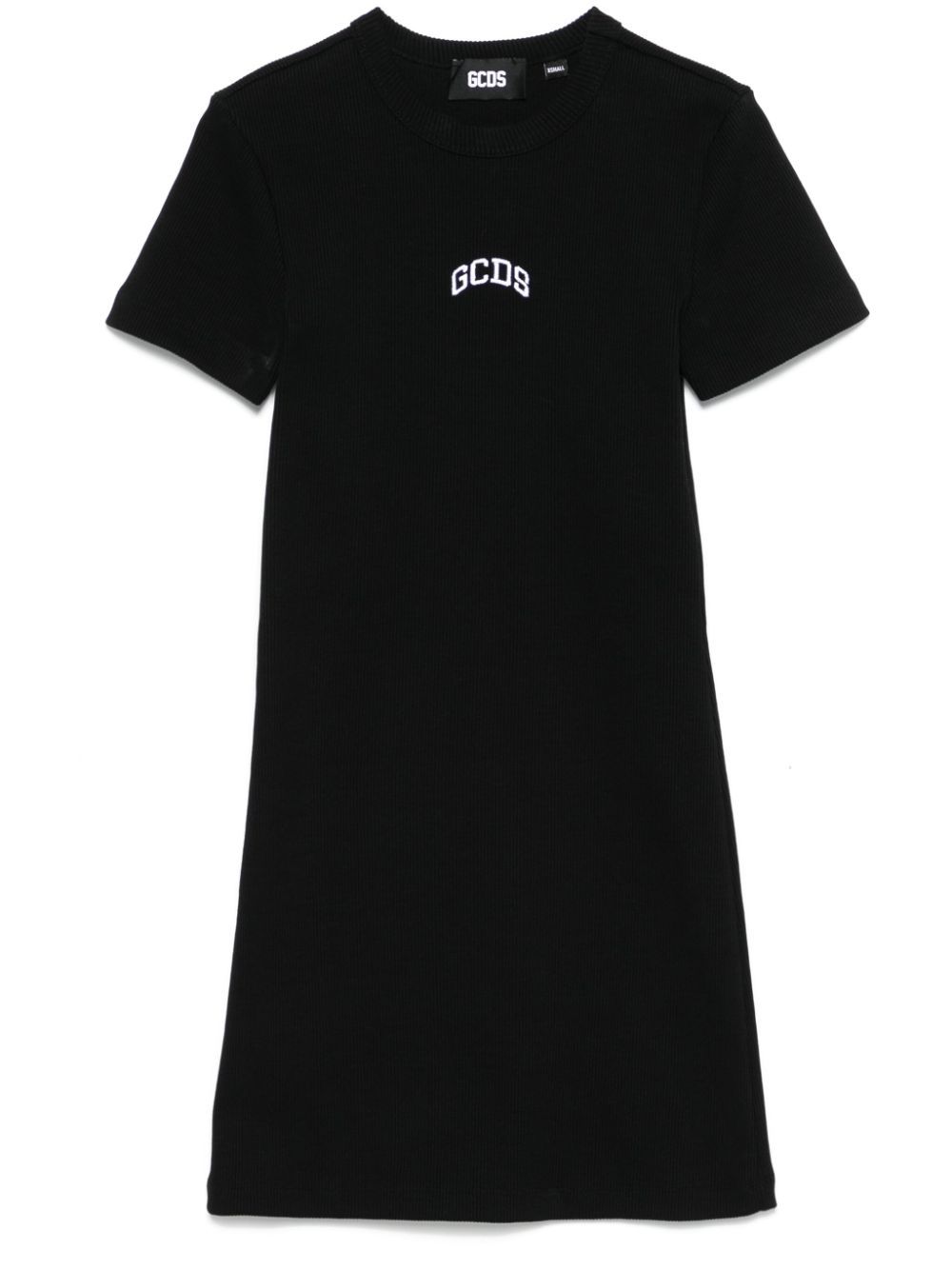 Logo-embroidered mini dress - Black