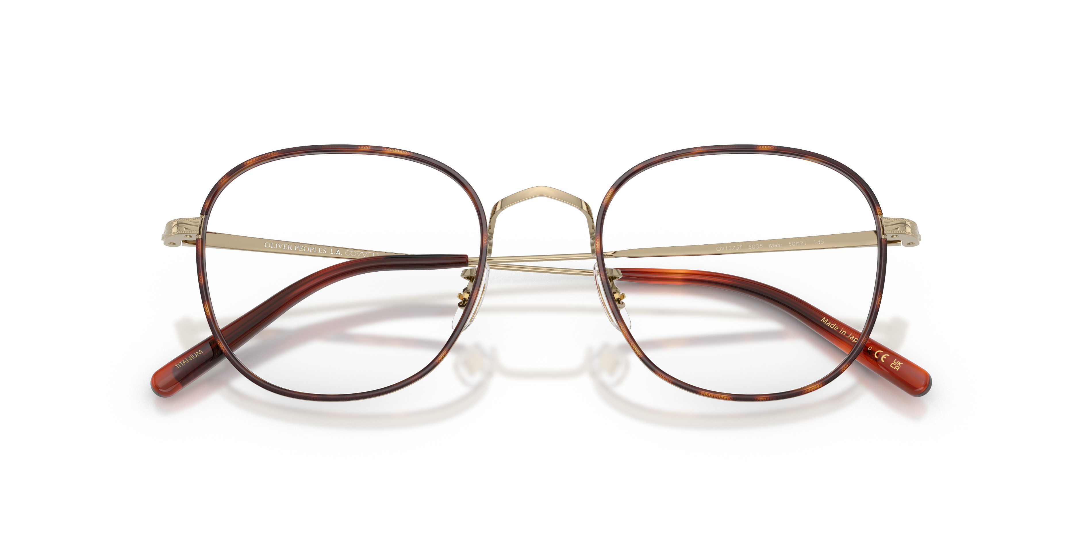Oliver Peoples Unisex Oliver Peoples OV1375T MEHR 5035 Optical frames Titanium Gold Transparent Pantos Norma