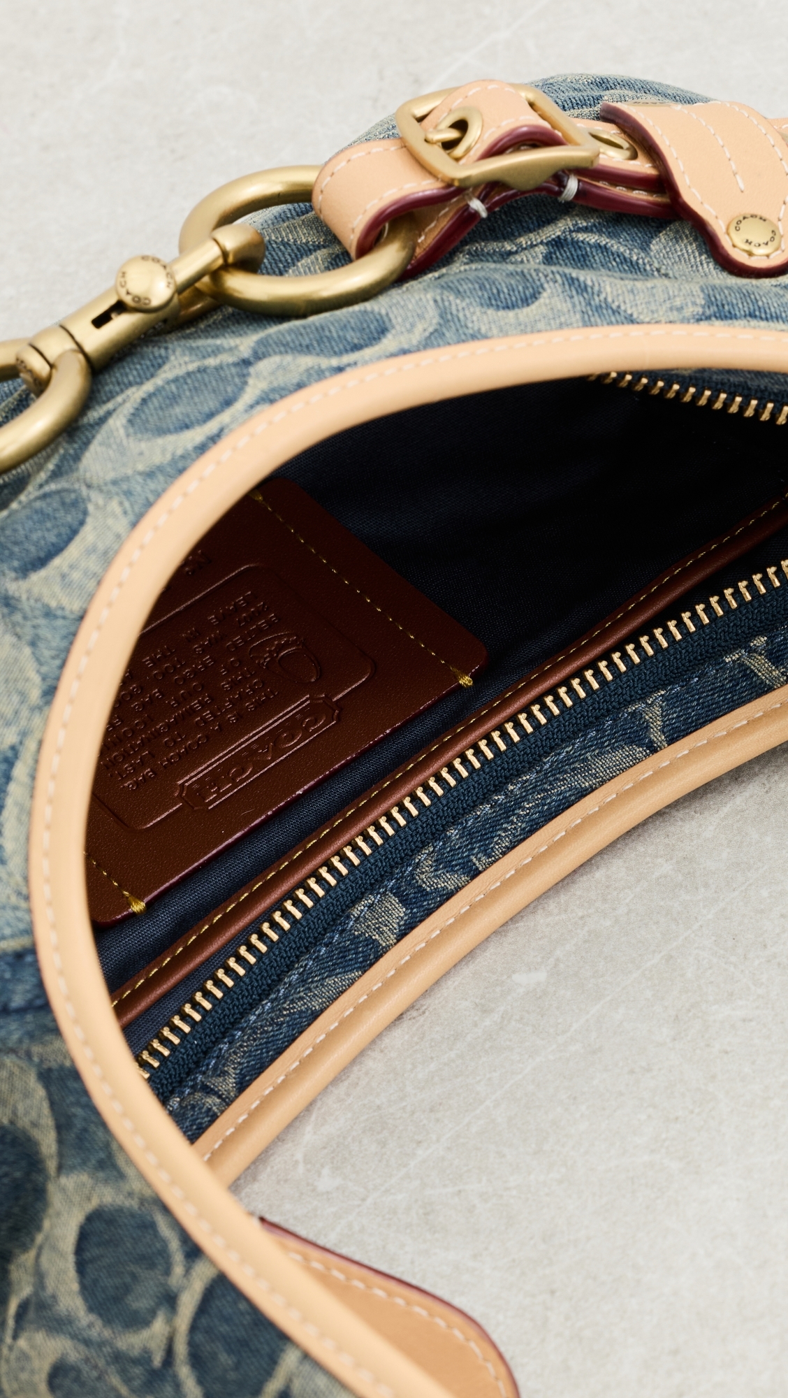 Belted Ergo Signature Jacquard Shoulder Bag 26 Denim One Size