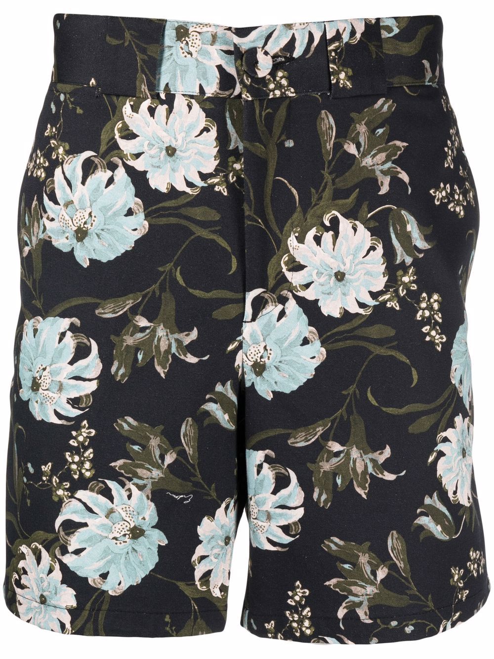 Floral-print chino shorts - Black