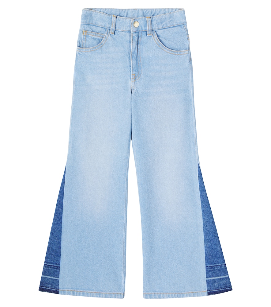 Chloé Kids Colorblocked flared jeans