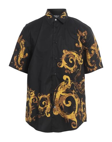 Versace Jeans Couture Man Shirt Black Size 34 Cotton