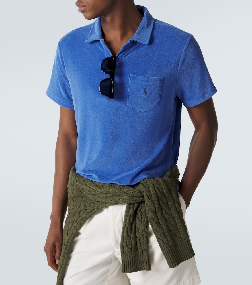 Logo cotton-blend terry polo shirt