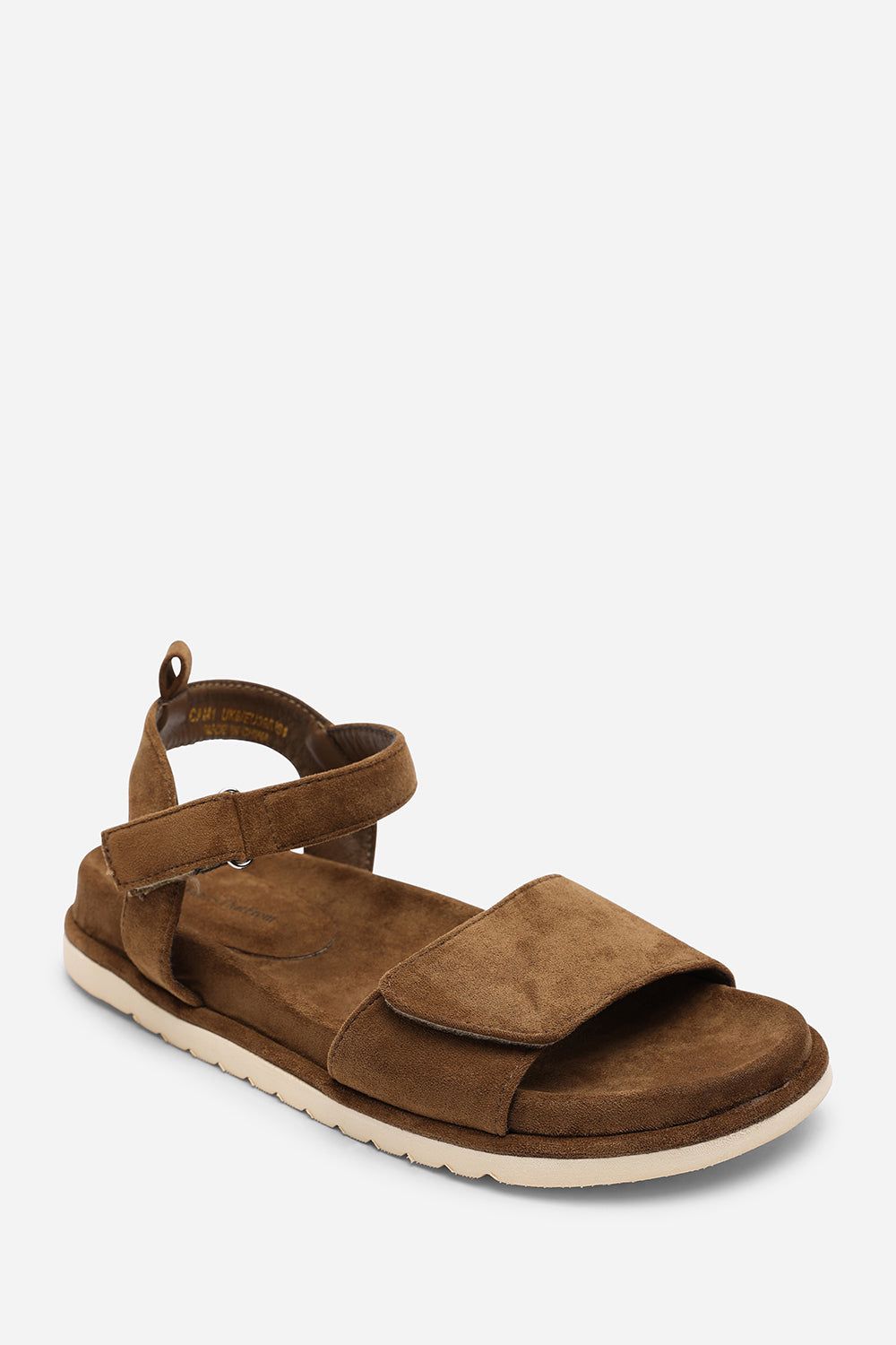 Where's That From Women's 'Brivya' Double Strap Sandals with Velcro Closure in Khaki
