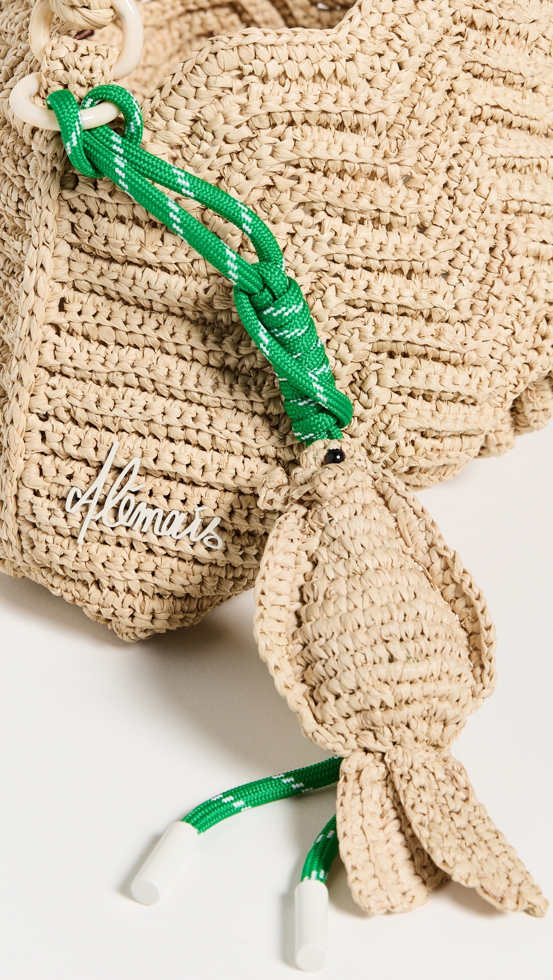 ALÉMAIS Horizon Raffia Shell Crossbody Bag Natural One Size