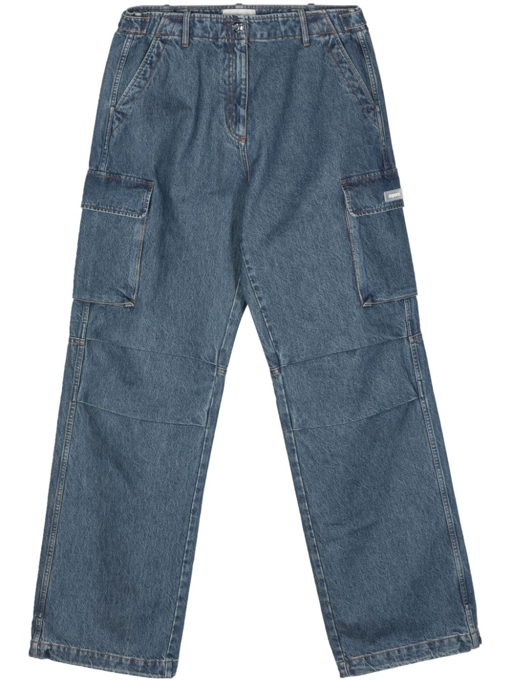 Wide-leg cargo jeans - Blue