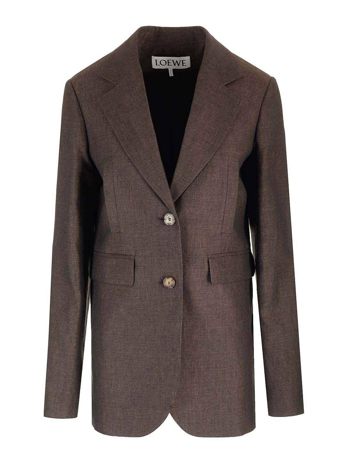 Linen Single-Breasted Tailored Jacket