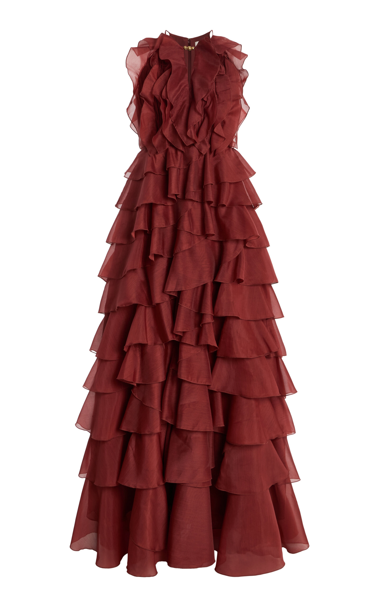 Cleo Ruffled Chiffon Gown - Moda Operandi