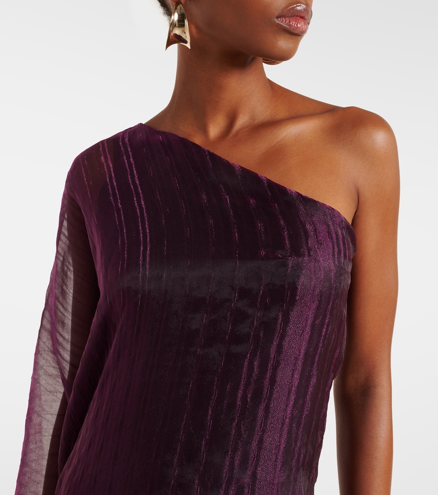 Betsy one-shoulder cady gown