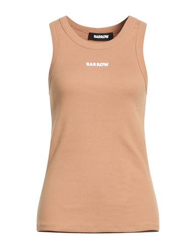 Woman Tank top Camel Size L Cotton, Elastane