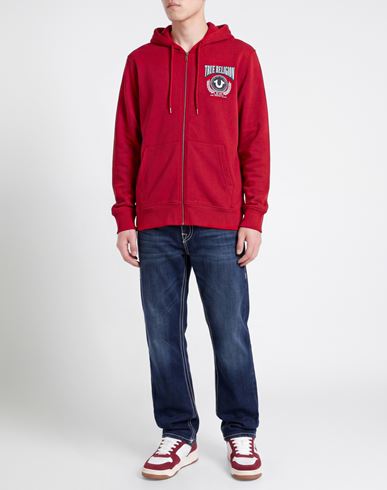 Man Sweatshirt Red Size M Cotton, Polyester