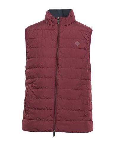 Man Vest Burgundy Size L Polyester