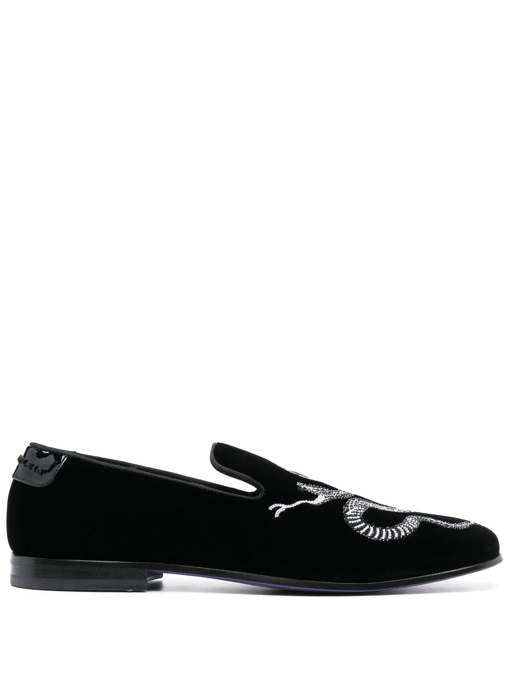 Crystal snake loafers - Black