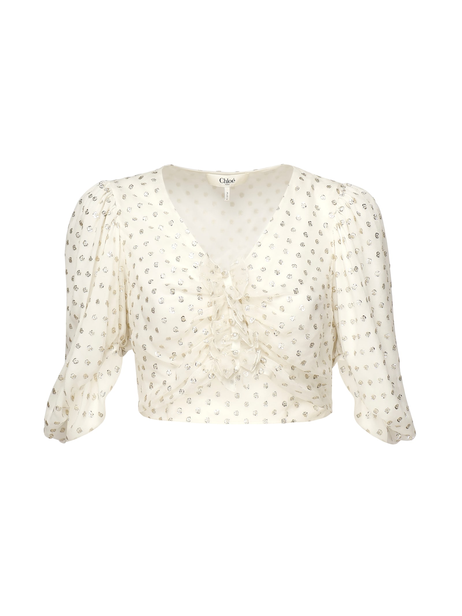 Silk And Lurex Jacquard Crop Top