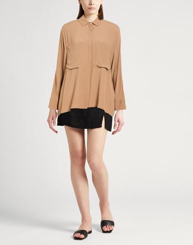 Woman Shirt Camel Size 10 Acetate, Silk