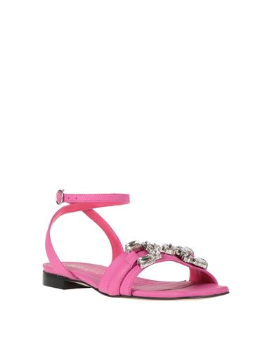 Woman Sandals Fuchsia Size 10 Leather