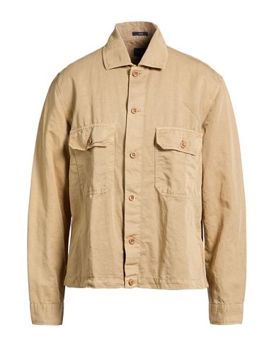 Man Shirt Beige Size 15 ¾ Cotton, Linen
